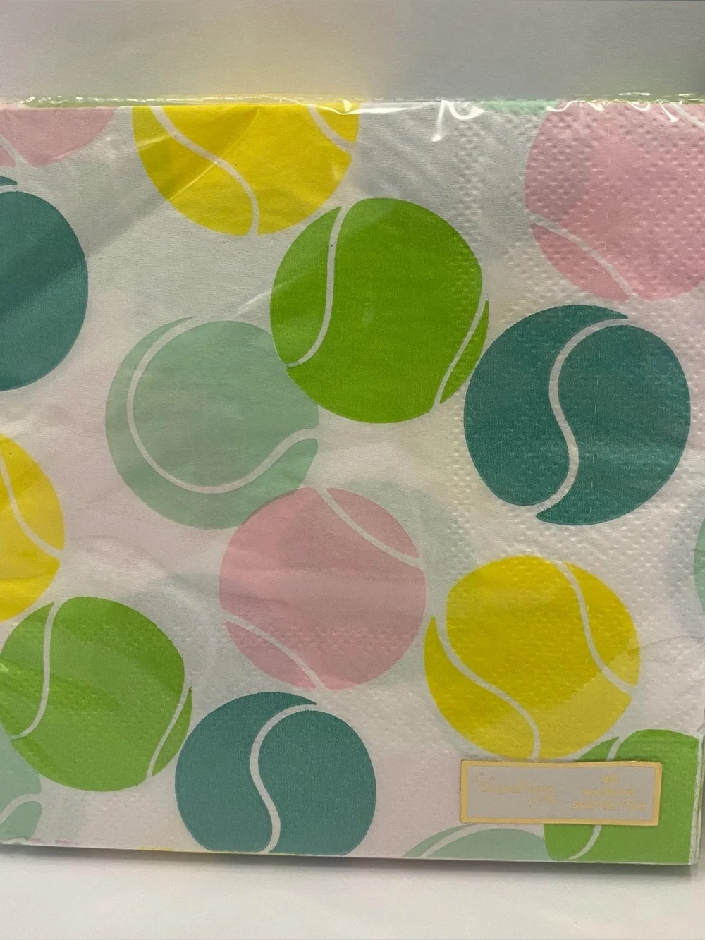 Sugar Plum Tennis Ball and Tennis Racquet Paper Beverage Napkins 40 & 32 count